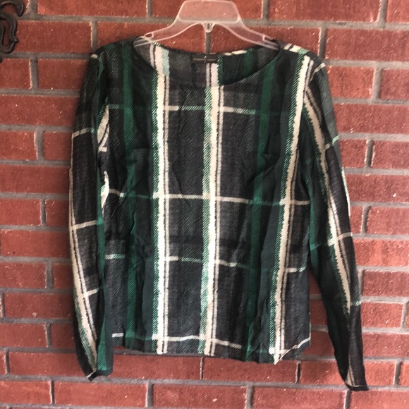 Tops - Roberto Verino green plaid top-size- 14